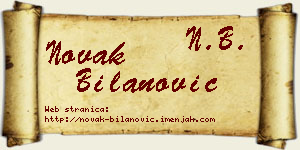 Novak Bilanović vizit kartica